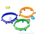 Imprimé bande de Silicone avec Bell pendentif coeur Bracelet